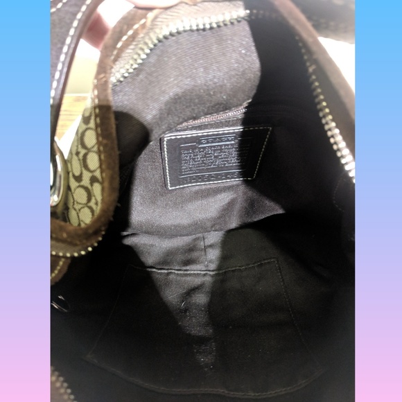 Coach Signature and Leather Hobo Bag 1460 - Picture 5 of 6